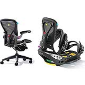 Snowboard bindings inspired by Aeron chair structure