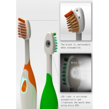 Toothbrush lets you see your teeth while you brush