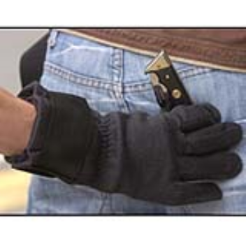 Metal detecting gloves for policeman