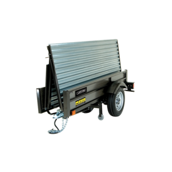 Trailer can be folded up for easier storage