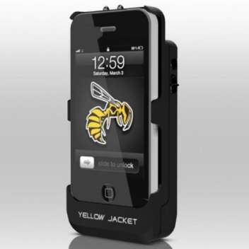 The Yellow Jacket combines an iPhone case and a 650 kV stun gun